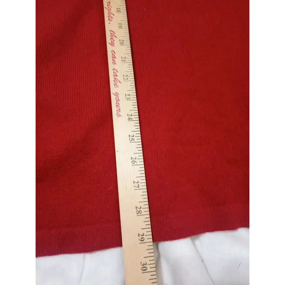 Eddie Bauer Wool Blend 1/4 Zip Sweater Mock Neck Sz XL Set Red Gray Stripe - Picture 8 of 8